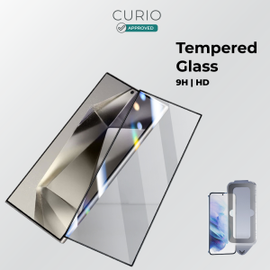 CURIO Guard Curved 9H Tempered Glass Screen Protector Kit Full HD Clear/Privacy for Samsung S23S24 Plus Ultra