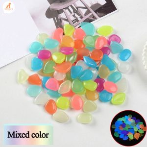 Rennas 10pcs luminous glowing artificial stone Fish Tank For Fish Glow Pebble Fake Aquatic Plants