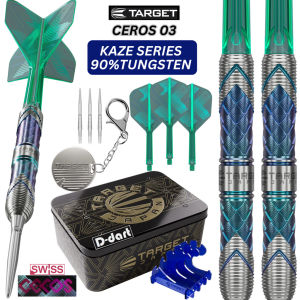 TARGET STEEL TIP DARTS - 24G CEROS 03 KAZE SERIES (SWISS) SP 90%TUNGSTEN DART SET