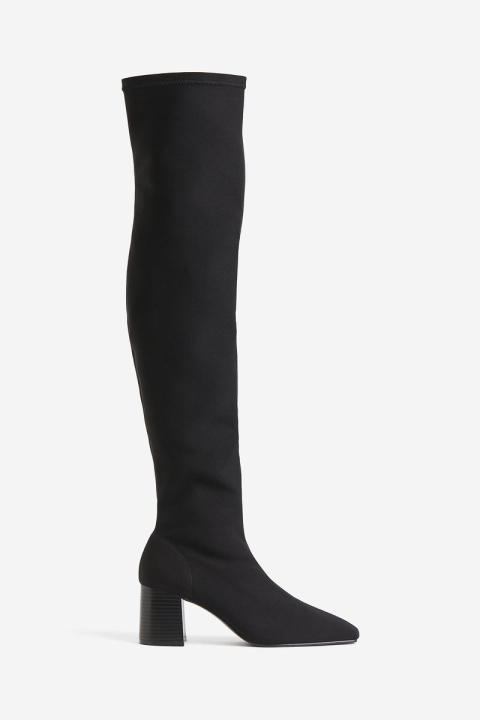 H&M - Over-the-knee boots - Black Dark | Lazada PH