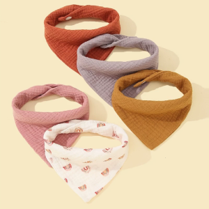 Baby Cotton Facecloth Drooling Bib Bandana Burp Cloth for Infant 0-1Y Baby Sweat Wipe Cloth Feeding Bibs High Absorbent