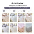 Dansunreve 100% Cotton Bedsheet 1200TC Breathable Floral Fittedsheet Single Queen King Super King. 
