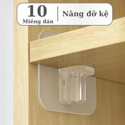 Combo 10 miếng 20 miếng dán chốt đỡ kệ cao cấp Living C đỡ kệ gỗ treo tường đợt tủ- không cần khoan đục
