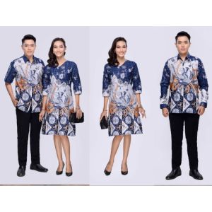 BATIK SARIMBIT SOLO COUPLE PASANGAN KELUARGA FAMILY KEKINIAN SUPER JUMBO LENGAN PANJANG DAN PENDEK DRESS TERUSAN WANITA DRES SERAGAM AMIRA BIRU SERGAMAN KONDANGAN KEMEJA PRIA