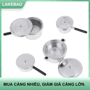 【LAKEBAO】 4 chiếc Bộ nồi mini Kim Loại thu nhỏ Nhà búp bê 1:12 đồ nội thất nhà bếp Nhà búp bê