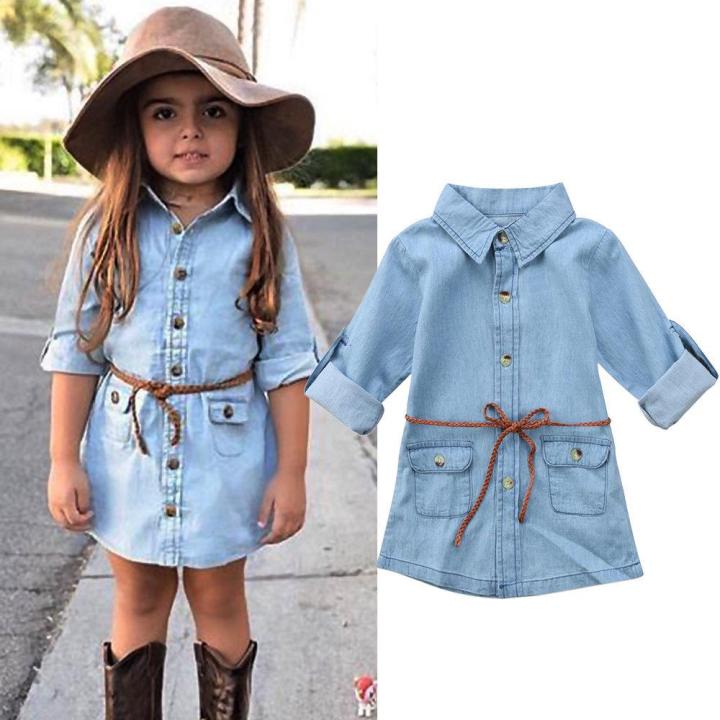 Denim jeans a line frock dress for baby girl, kids and girls-mncb.edu.vn