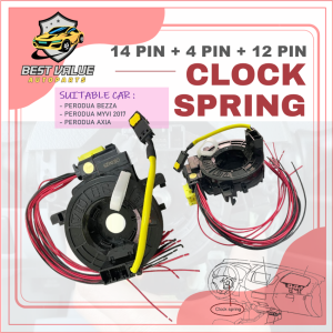 PERODUA BEZZA / MYVI 2017 / AXIA CLOCK SPRING WITH SOCKET CONVERT TO GR STEERING ( HIGH SPEC ) ( 14 PIN ) 84306-BZ170