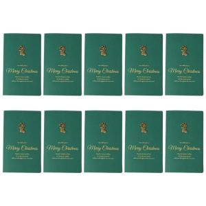 10Pcs Greeting Vintage Golden Pattern Christmas for Friend Family(Deer/Christmas Tree/Snowflake/Boot Pattern)