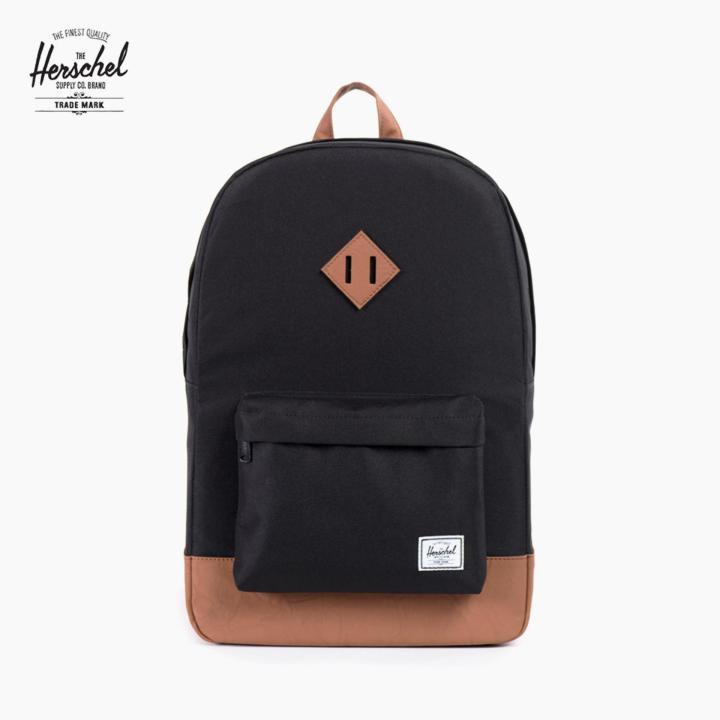 Herschel Heritage Backpack Black Tan Syn Leathr US 21.5L Lazada PH