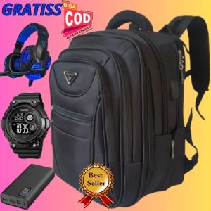 ( FREE HEADSET GAMING ) polo milano tas ransel pria dan wanita tas punggung tas laptop import tas backpack + rain cover waterproof