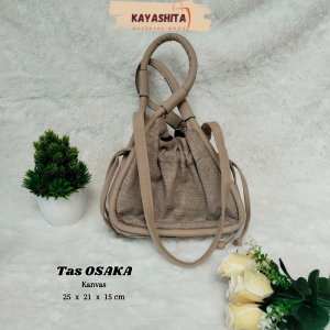 Tas Bahu Wanita OSAKA Kanvas Goni Dengan Tali Panjang