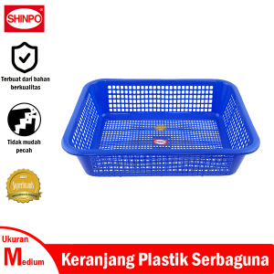 Shinpo Crown Box Storage Keranjang Plastik Persegi Medium Wadah Serbaguna