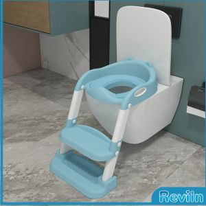 Reviln บันไดชักโครก ที่นั่งรองชักโครกสำหรับเด็ก เบาะนุ่ม ฝึกขับถ่ายสำหรับเด็ก พร้อมส่ง Childrens toilet ladder มีสินค้าพร้อมส่ง