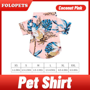 FOLOPETS Pet Summer T-Shirts Hawaii Style Floral Dog Shirt Breathable Cool Clothes Beach Puppy Shirt
