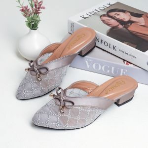 SANDAL BRUKAT PESTA KONDANGAN WANITA TERBARU MULES WANITA HAK TAHU 3CM SENDAL SELOP WANITA BRUKAT TERBARU KEKINIAN SEPATU BUSTONG BRUKAT PESTA BISA COD/BAYAR DI TEMPAT WEDDING SHOES