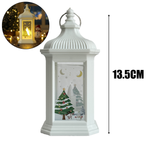 Vintage Christmas Lantern Night Light Battery Operated LED Table Lamp with Handle Holiday Decor for Mantel Desktop New Year Gift