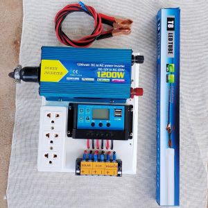 ชุดนอนนา รุ่น1200W-BF โซล่าเซลล์ แสงอาทิตย์ แบบเลือกได้ ชาร์จเจอร์30A แผง20W 12V to 220V พร้อมส่ง