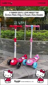 Sanrio Hello x Chaser Tri-City Scooter for Girls (YX-S111) -Red