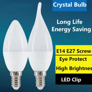 LED Candle Bulb E14 E27 Pointed Pull Tail Bubble Light Lamp 5W 9W Crystal Chandelier Suber Bight Light Bulbs