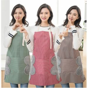 M-Mall Dapur Masak Apron Multi-functional Kitchen Apron Oil Proof Water Resistant Apron with Pockets