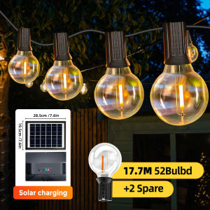 Đèn năng lượng mặt trời G40 chống nước ngoài trời dây đèn 7M/10M/12M sân vườn khách sạn nhà hàng tiệc giáng sinh trang trí đám cưới đèn có điều khiển từ xa