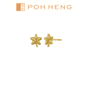 Poh Heng Jewellery 24K Star Earrings in Yellow Gold[Price By Weight]