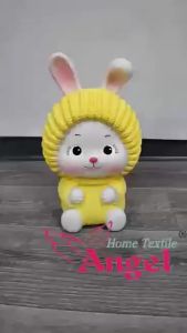 ANGEL (23X10CM)93.9 inches Bunny Piggy Bank Unbreakable Coin for Kids Cute Animal Money Bank