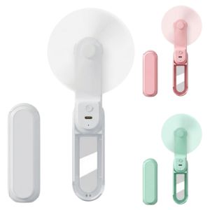 OKKFINE 3 IN 1 Handheld Mini Fan USB Rechargeable 3 Gears Pocket Silent Fan Portable 1200 MAh Folding Flashlight Fan Summer Outdoor