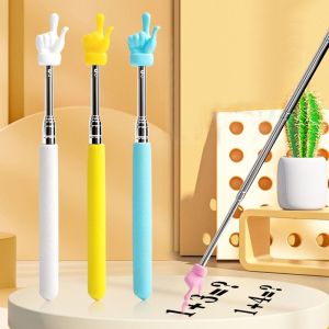 SIQIN 8สี ที่มีคุณภาพสูง เหล็กไร้สนิม กระดานไวท์บอร์ด แท่งชี้คลาส อุปกรณ์ช่วยสอน แท่งอ่าน การพบปะสังสรรค์ ไม้สำหรับสอน เครื่องมือการสอนก่อนวัยเรียน ตัวชี้พิเศษของครู คู่มือการอ่านลายนิ้วมือ