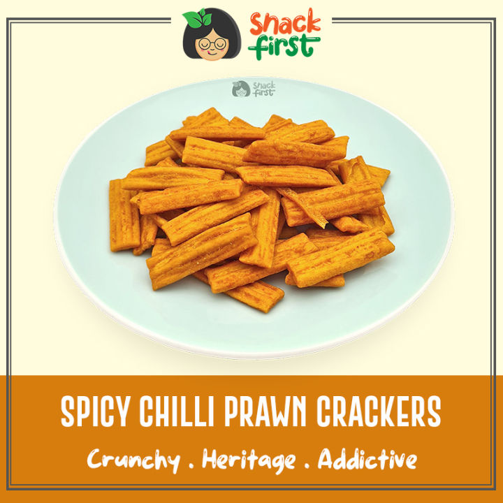SnackFirst Spicy Chilli Prawn Crackers - CNY Chinese Festival Spicy Snacks Biscuits Crisps