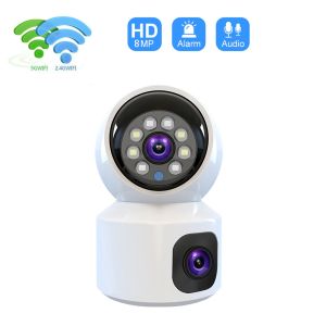 MIHOME Dual Lens CCTV Camera 360 Wifi IP Security Camera Connect to Cellphone with voice Two Direction wide angle 1080P night visionbaby Motion Detection HD 1080P Wireless  CCTV  Camera for house