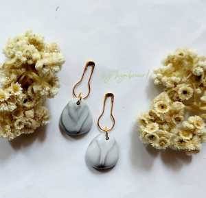 Hijabnur1 - Sepasang Anting hijab Manik Mote Marmer  Handmade 01