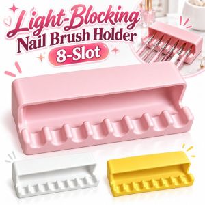 K10SEQ Chặn ánh sáng Giá đỡ cọ vẽ móng 8 khe Nhựa Hộp đựng cọ làm móng Chuyên nghiệp Chống rò rỉ Kỹ thuật viên làm móng