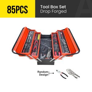 PRODIY 85PCS / 86PCS Metal Tool Box Set Tool Box Heavy Duty Spanar Set Impact Socket Cordless Drill Rachet Wrench Set