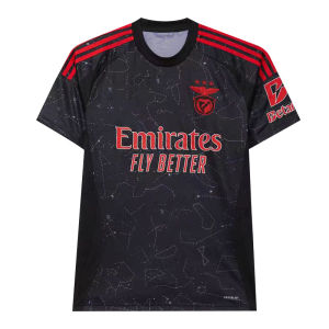 24-25 Áo Đấu Sân Khách Của Bồ Đào Nha Super League Benfica Không Được Ưa Chuộng Đồng Phục Bóng Đá Của Người Hâm Mộ Đen