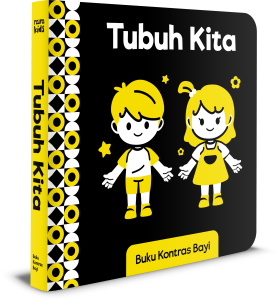 Buku Kontras Bayi : Tubuh Kita - Hewan - Kendaraan | Boardbook Buku Anak 0+ Tahun