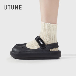 UTUNE Ladies Mary Jane Sandals Thick-soled EVA Soft Velcro Sandals DIY Decorable Shoes Cute Outer Wear Beach Shoes