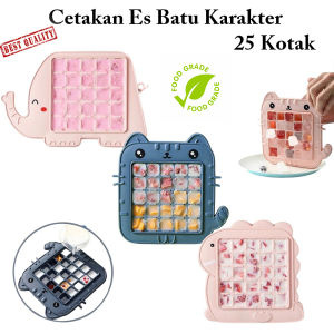 Cetakan Es batu Karakter 25 Kotak /Cetakan Puding Cetakan Jelly Cokelat / Cetakan Serbaguna / Cetakan Ager Cetakan Agar Agar / Ice Cube Tray Mold 25 Grid Termurah Terbaru Promo