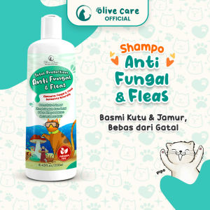 Olive Care Shampo Kucing ANTI FUNGAL & FLEAS untuk Jamur Kutu Scabies Alergi dan Radang Kulit 100ml