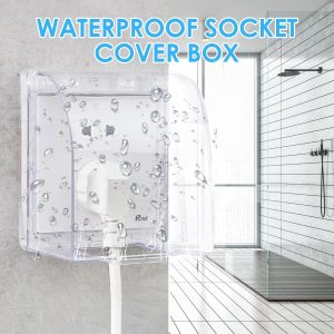 **NEW 2025** 86 type Socket Cover Box Childproof Electrical Outlet & Plug Cover Box with Waterproof Splashes Plugs Guard Covers for Baby Safety Light Switch Guard for Home Security Baby Proofing (Transparent) 开关插座防水盒