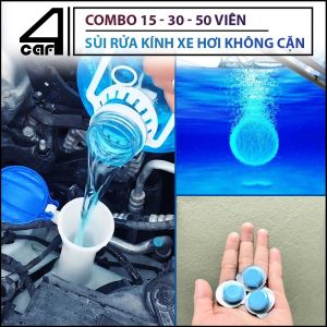 Combo 50 viên sủi rửa kính xe ô tô không cặn viên sủi rửa kính viên nén rửa kính xe ô tô nước rửa xe ô tô dạng viên sủi nén siêu tiện dụng  1 viên pha 4 lít nước siêu tiết  kiệm