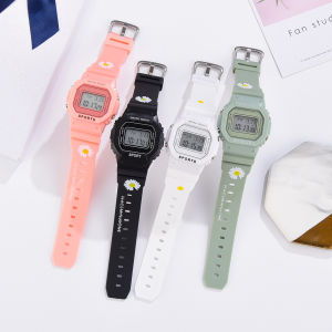 Luckylina Fashion Womens Sports Waterproof Digital Watches LED Luminous Electronic Watch For Women Matcha Green/Sakura Pink Multifunctional Fashion Casual Ladies Student Girl Digital Wristwatch