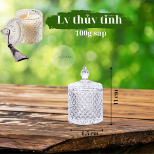 Ly Làm Nến Thủy Tinh Kim Cương Dùng Đựng Nến Handmade Hoặc Đồ Trang Trí