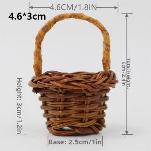 SQMETR Handwoven Imitation Rattan Handhold 5 Styles Household Weaving Flower Basket  with Handle Braid Storage Baskets Home Decoration /Restaurant Serving Tabletop Display