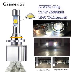 Car FANLESS LED Headlight H11 9005 HB3 XHP70.2 chips H4 H8 H7 9012 LED Bulb 6000K white 116W 32000LM led headlight 9006 HB4 H16 Auto foglamp lights D2H D1S D2S 12V-24V 24V