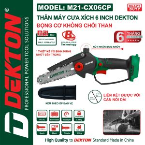 Thân máy cưa xích dùng pin Dekton 6inch M21-CX06CP/ M21-CX06XCP chưa pin sạc