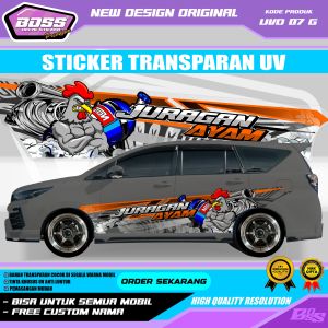 UVD 07 - STIKER DECAL MOBIL UV BRIO JAZZ XENIA INNOVA BRV FORTUNER SEDAN RUSH GRATIS CUSTOM TULISAN