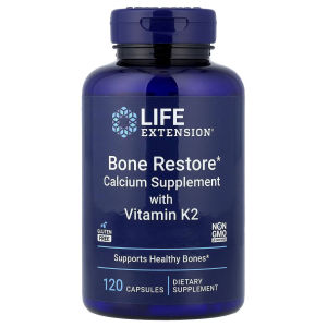 Life Extension Bone Restore Calcium Supplement with Vitamin K2 120 Capsules for Healthy Bones