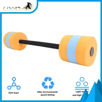 LIXADA Water Dumbbell Excellent Buoyancy Long Bar Anti Slip Water Barbell Detachable Orange and Blue EVA Rubber PC for Water Aerobic Exercise
