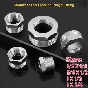 4pcs Heavy-Duty Stainless Steel 304 Pipe Reducer Fittings Reducing Bushing Male to Female Adapter